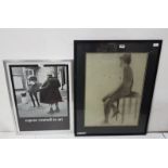 Nude drawing, Framed, 32x25 (frame size) & Express Yourself to Art, Poster, Framed, 26x20 (frame