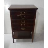 Edwardian Mahogany Music Cabinet, 5 folding front drawers, 53cm x 83cm h