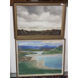 Joe Pinkerton - Galway Bay, Oil on canvas, Signed and dated, lower right, Framed (damaged), 34x24 (
