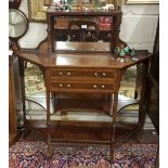 Edwardian mahogany Side Cabinet with raised mirror back, over 2 drawers and 2 shelves, 1.15m w x 1.