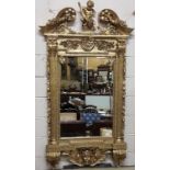 Neoclassical Giltwood Mirror, in the style of Booker (Irish), with architectural styling and