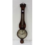 Late 19th C mahogany Banjo Wall Barometer, inlaid case, the dial stamped "Edinburgh, D.Stampa,