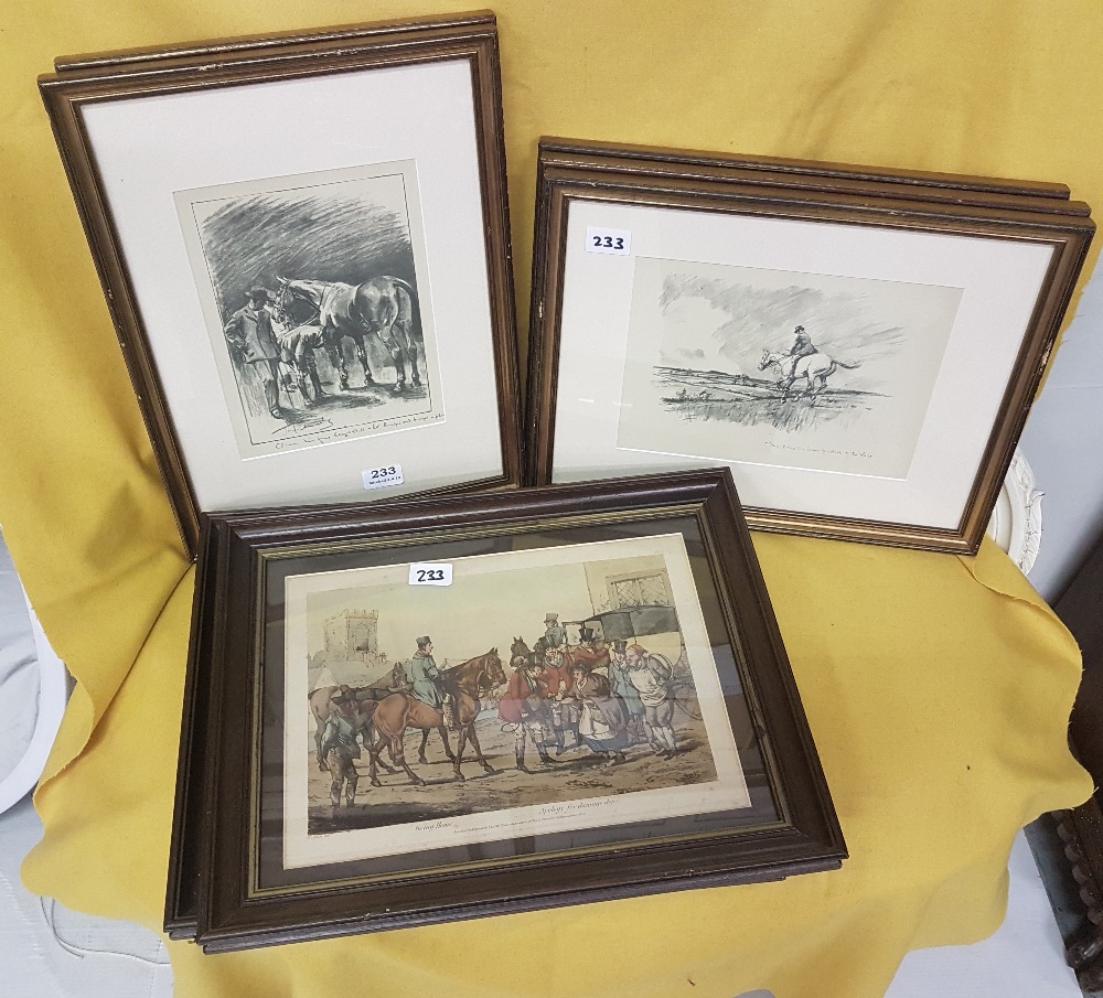 Set of 2 Alken Hunting Prints & a Set of 5 Hunting Prints in the L Edwards style (7)