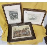 Set of 2 Alken Hunting Prints & a Set of 5 Hunting Prints in the L Edwards style (7)