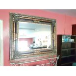 Large ornate and rectangular-shaped French replica Wall Mirror (resin based) with ornate multiple
