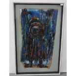 Chris Jolley - Standing figure, Oil on paper, Framed, 45x29 (frame size)