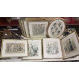 18 Framed Prints – French Fashion in the 19thC (17 + 1), all similarly framed