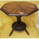 Octagonal shaped Table on bobbin turned supports, low sized, 58cm w x 58cm h