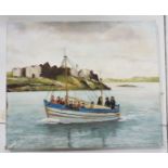 FRANK FELD – Oil on Canvas, “The Island Ferry Boat” 51 x 62 cm, signed ’82,