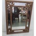 Ornate gilt framed Wall Mirror with stepped borders, bevelled plates (Resin), 120 x 90cm and a