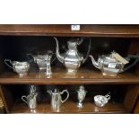 Hotel Plate milk jug & sugar bowl, other hotel plate & a 4 piece Tea Set, butter knives & other