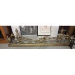 19th C Adam style Fire Curb with urn and swag decoration, 23cm h x 161cm long x 39cm d together with