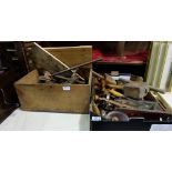 2 x Boxes of Carpenter’s Tools including planes, mallets, chisels (most of them stamped)