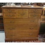 Maple & Co Edwardian inlaid Mahogany Chest of Drawers, with hat compartment, 2 short drawers & 3