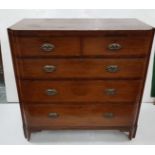 Georgian Bow Front Mahogany Chest of Drawers, 4 long drawers, on raised feet, 103cm x 100 cm, the