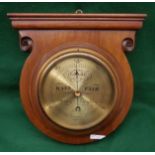 An Aitchison London Barometer, 30cm h x 26cm w, good mahogany case, reg no. 557, 1930’s, brass