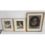 3 x Lithographs - portrait of Mrs Jordan after J. Hoppner RA by John Webb and pair of similar,