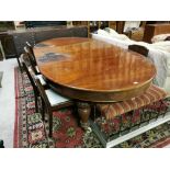 Victorian mahogany oval end extendable Dining Table, on large turned feet, porcelain casters, 2