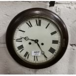 Circular Cased “School” type Wall Clock, with a white dial, 30cm dia