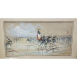 Italian watercolour “Champagne” 1918, signed Pierre Albert Teroux” - the victorious military beach