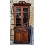 Edwardian Bookcase – two glazed doors over two panelled doors, both enclosing shelves