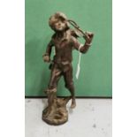 Cast Bronze Figure of a Harvester/Boy (33cm H)