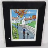 JOHN ORMSBY, Oil on Canvas “The Road Home” 29cm x 21cm Black frame