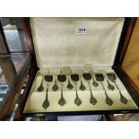 A cased Set of 12 Italian Silver (stamped 0.800) Ice cream/Sorbet Spoons, in the original