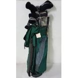 A bag of golf clubs – including drivers, putters etc