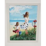 LORNA MILLAR “Windy Day”, 39cm x 29cm in a white frame