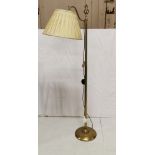 Modern brass Standard Lamp with brushed finish, gold shade