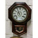 Small Regulator Wall Clock, the dial stamped “M. Waldron Skibbereen”, 46cm h x 31cm w