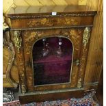 Mid-19thC Kingwood Pier Cabinet, finely marquetry inlaid with floral detail, heavy gilt mounts,