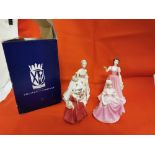 4 porcelain feminine figurines – 3 Royal Doulton incl. “Diana” (with box), “Lavinia”, “Sweet