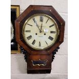 Black Forest 8-Day Wall Clock, the brown dial stamped GANTER BROS, DUBLIN, the octagonal topped