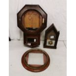 A Spring Driven Wall Clock Case & a Gingerbread Mantel Clock Case (no works), a clock front and a