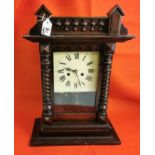 Mantel Clock with a visible pendulum, roped design columns, 46cm x 34cm