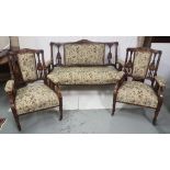 Victorian Rosewood 3 Piece Sitting Room Suite, including a 3-Seater Settee (150cm w) and a