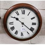 Circular Wall Clock in a mahogany case, slow and fast settings, 42cm h x 42cm w