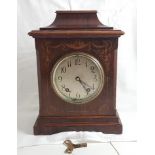Inlaid Rosewood Cased Bracket Clock, chimes on the quarter, half, three quarter and hour, 36cm x