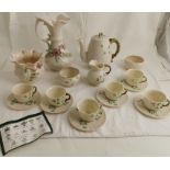 Group of Belleek Ware/items 1960-1990, incl. a 6-piece coffee set, teapot, sugar bowl & cream jug,