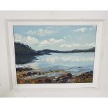 ROSEMARY CARR “Cashel Bay”, Oil on Board in a white frame 22cm x 29cm