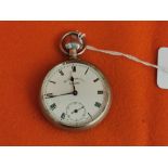 Swiss Made Pocket Watch, in a silver case, the inside stamped “Omega M”, the dial stamped "The