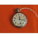 American Pocket Watch, in a silver plated case, stamped “Made in USA" (retailer illegible) working