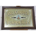 “Ind Cooper's Burton Ales” Wall Advertising Mirror, in an oak frame, 66cm h x 90cm w