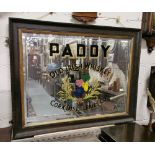 ORIGINAL “Paddy Old Irish Whiskey” Advertising Wall Mirror, in an oak frame, by “Cork Distilleries