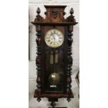 A Gustav Becker Wall Double Weight Vienna Wall Clock, retailed by DUFFNER, Fallonfield (stamped on