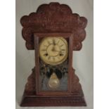 Gingerbread Mantle Clock, stamped “Waterbury”, USA