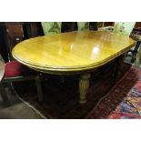 Victorian Mahogany Large Dining / Boardroom Table, with oval ends, reeded borders, supported on