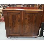 19thC Mahogany 2-Door Bookcase, with a shelved and divided interior